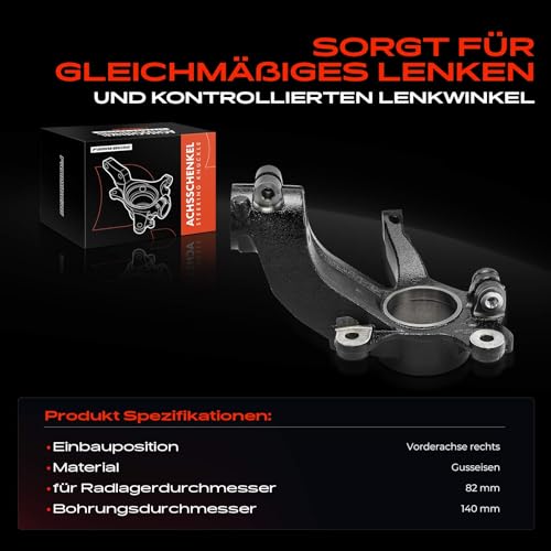 Frankberg 1x Achsschenkel Vorderachse Rechts Kompatibel mit XC60 156 2.0L 2.4L 2.5L 3.0L 3.2L 2008-2017 XC70 II 136 2.0L 2.4L 2.5L 3.0L 3.2L 2007-2016 Replace# 31451327