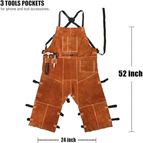 Tablier de soudure thermique pour éviter les brûlures de forge avec bavoir en cuir