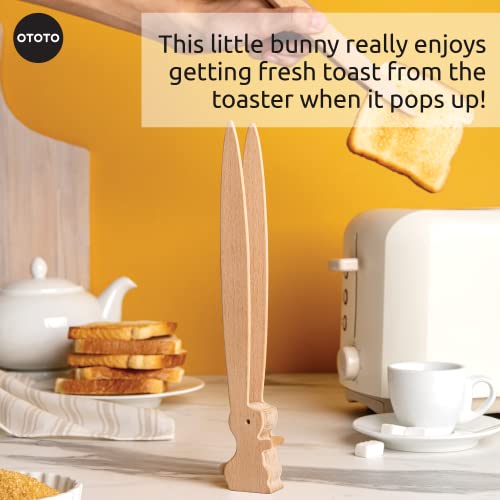 OTOTO Bernie Bunny Toaster Tongs - Rabbit, Salad Servers - Multipurpose Mini Tongs for Appetizers, Wood Utensils & Cute Kitchen Gadgets, Easter, White Elephant Gifts, Toast, Cute Kitchen Accessories by OTOTO - Image 3