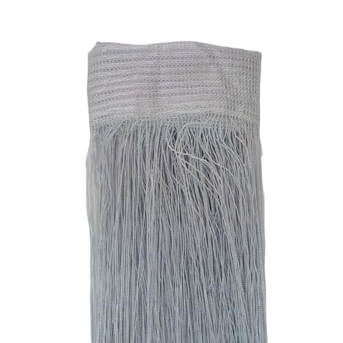 Odot Rideau de Fil pour Porte Fenêtre, Rideaux en Corde Franges Rideaux Moustiquaire avec Passe Tringle 2 Pièces Rideau Anti Mouches Cloison de Séparation (Gris Clair,100x200cm)