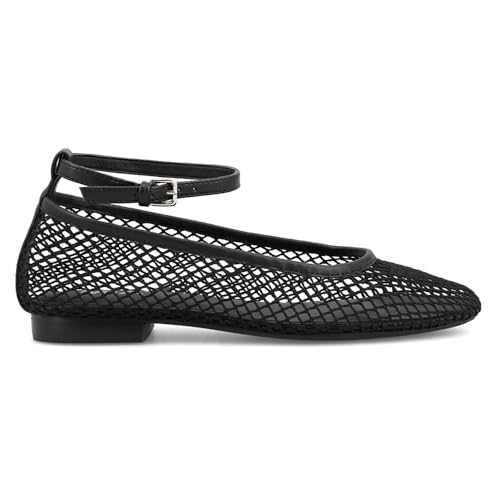 MIA Womens Roz Ankle Strap Ballet Flats Casual - Black