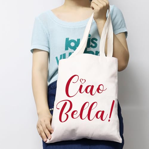 Bolsa Tote Ciao Bella italiana con dichos italianos, bolso de hombro saludos Italia, souvenir para amantes de Italia miniatura 3