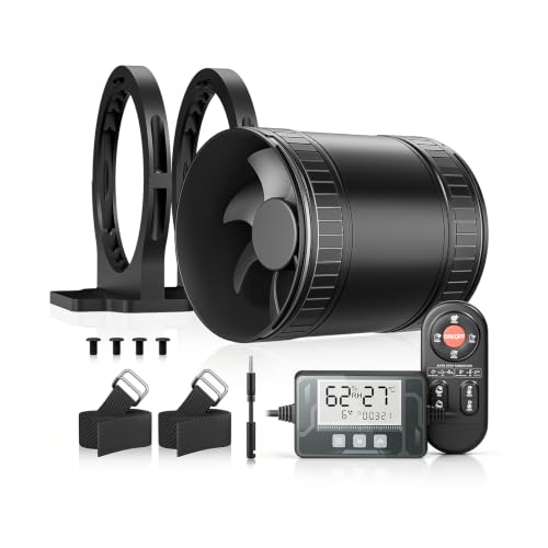 4 Inch Inline Duct Fan Kit with Timer Humidity Sensor Remote Control