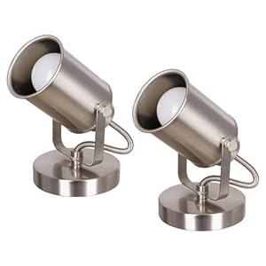 Catalina Lighting Modern Multipurpose Spotlight Desk or Wall Mount Accent Lamp, 6″, Brushed Nickel, Set of 2