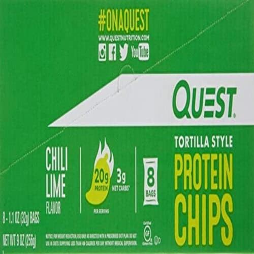 Image of Protein Chips - Tortilla Style, Chili Lime - Box of 8 by Quest Nutrition