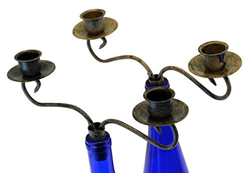 Candelabra 2 Candle Wine Bottle Topper, Set of 2