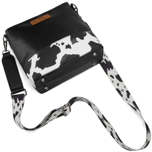 Wrangler Crossbody Purse Cow Print Cross Body Bag Womens Shoulder Bag Medium Handbag Messenger Bag WG20-83601BK by Montana West - Image 4