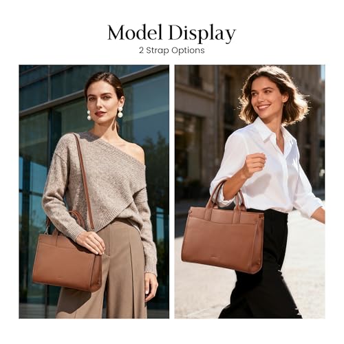Image of befen Genuine Leather Tote Bag for Women Work, Women's Tote Handbags Leather Shoulder Purses Satchel with Compartment