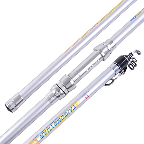 Équipement de pêche Carbone de Canne à pêche lançant Loin jetant la dorade télescopique 3.9m 4.2m 4.5m engins de pêche d'eau salée (Size : 4.2M)