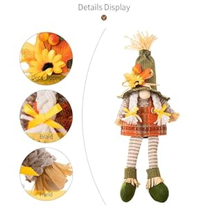 Fall Gnomes Thanksgiving Decorations for Home Set of 2 Handmade Sunflower Gnomes for Fall Decor Thanksgiving Gnome Gifts for Women Tomte Plush Gnome for Autumn Decor