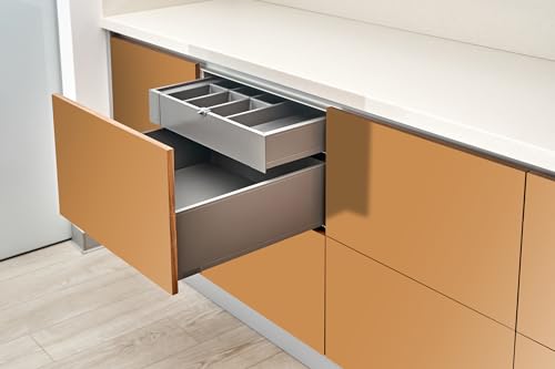 Papel pintado autoadhesivo naranja Wallfluent 100x50 cm para muebles de cocina 5