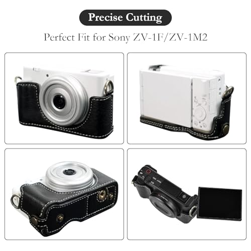 VOVMOEYA Camera Case for Sony ZV-1F/ZV-1 II/ZV-1M2 with Adjustable Shoulder Strap, ZV1F/ZV1II/ZV1M2 PU Leather Case - Image 2
