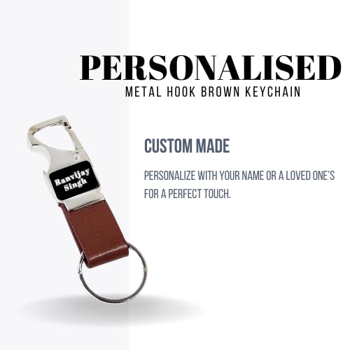 Image of Personalized Keychain with Name Engraved I Metal Key Ring I Trendy Stylish Customized Keychains for Men, Husband, Boyfriends, Brother, Dad, Home, Office, Car & Bike
