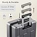 SHOWKOO Luggage Sets 3 Piece Hardside Expandable Lightweight PC Suitcase Sets with Double Spinner Wheels TSA Lock YKK Zipper, Sliver Gray