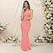VANCOL Women's Cutout Backless Maxi Dress Sexy Sleeveless Tight Slip Spaghetti Strap Long Dresses Pink