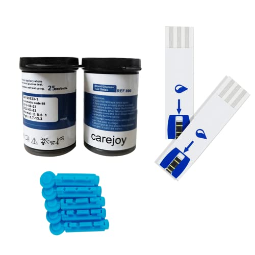 Tiras de prueba de glucosa en sangre para diabéticos azul 50 piezas + 50 lancetas gratis