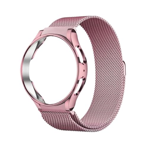 [PLYYQZM] Sam su ng �ɍ��� Galaxy Watch 5 6 44mm 40mm 6Classic 47mm 43mm 5Pro 45mm�p�P�[�X+�X�g���b�v ���ԂȂ� ���^���~���l�[�[���[�v�u���X���b�g�ɓK��(Pink-gold,Fo