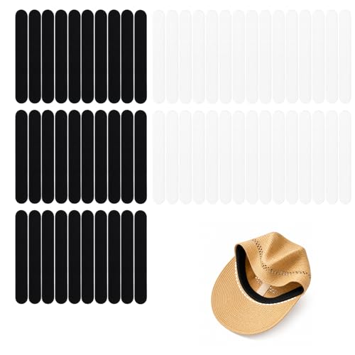 Lot de 60 doublures de Sudation pour Chapeau de Golf, Doublure absorbante jetable pour Baseball,Coussinets Absorbants pour Casquettes, Bande adhésive pour Chapeaux, pour Baseball,Golf,Tennis