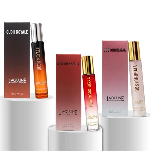 Image of JAQULINE USA Royal Metro Collection | Mini Pocket Long Lasting Perfume Combo | Gift Set | For Men Women - 15ml x 3