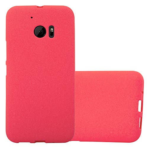 Cadorabo Hülle kompatibel mit HTC ONE M10 Schutzhülle TPU Silikon Hülle Frost Design Slim Kratzfest Weiche Gummi mit R&umschutz Hülle Hülle für HTC ONE M10 in Rot