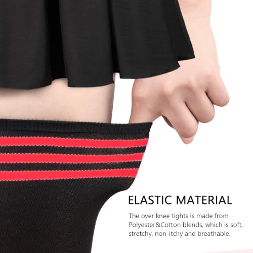 Image of DRESHOW Extra Long High Thigh Socks Striped Over Knee Thin Tights Long Stocking