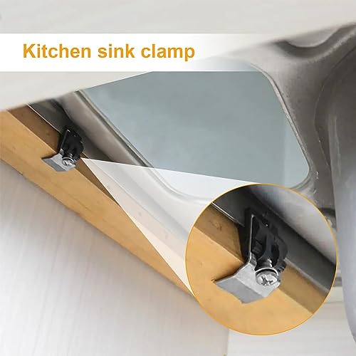 gxwcyi 20 Stück Befestigungsklammern Waschbecken Halterung Set,4.5x1.9cm Edelstahlspülen Befestigungsklammern Spüle, Clips für Küchenspülen Befestigungsklammern, für Badezimmer, Dusche, GY049A