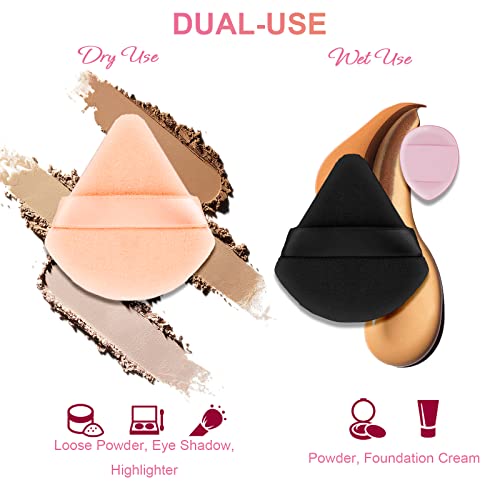 Morarepablic Powder Puff, 8 Pcs Triangle Powder Puff For Makeup & Setting Loose Powder, Powder Puffs For Face Powder, Ultra-Soft Velour Wet Dry Cosmetic For Under Eye, Mini Puffs Makeup Applicator #TOP30