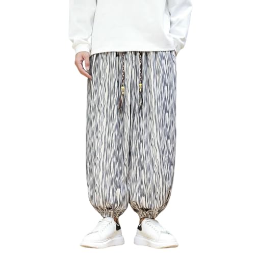 Jogging jambes larges homme style chinois velours côtelé ample