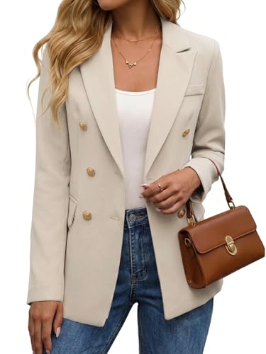 Mina Self Oversized Blazers for Women 2026 Spring Beige Womens