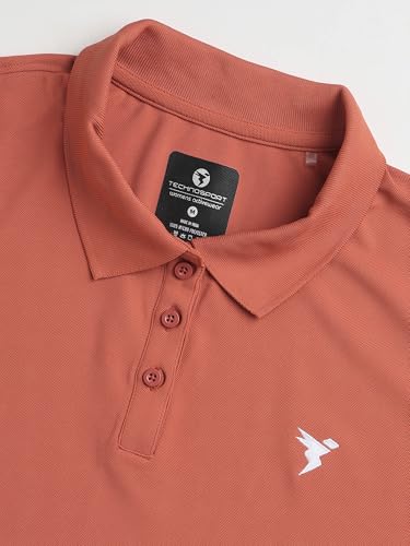 Image of TECHNOSPORT Womens Polyester Slim Fit Solid Half Sleeve Polo Matpiq T-Shirt with Techno Dry, Anti Static for Regular Use