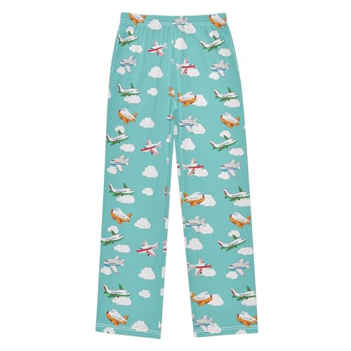 ZZXXB Aircraft Cloud Boys Long Pants Soft Trousers Elastic Waist Kids Lounge Bottoms with Pockets S-XL