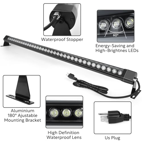 4FT LED Wall Washer Light 72W(2 Pack) - 4000K Neutral White IP67 Waterproof Outdoor Light Bar,Anti-Moisture Architectural Uplighting for Exterior House,Garden,Courtyards & Event Stage-120V Plug & Play by HNRLOY - Image 5