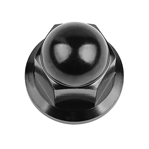 Image of Titanium M6 M8 M10 Dome Head Acorn Nuts for Bicycle Motorcycle Exhaust Pipe Car Pack of 6 (M10, Black)