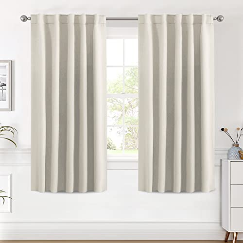Image of H.VERSAILTEX Light Reducing Curtains Thermal Insulated Window Treatment Panels Room Darkening Privacy Assured Drapes for Living Room Back Tab /Rod Pocket Bedroom Drapes 2 Panels, Ivory - 42 x 63 Inch