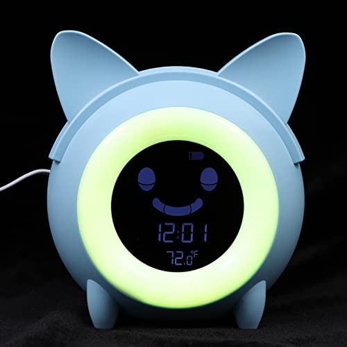 Horloge alarme LED de chevet avec lumière pour réveil d'enfant et ado