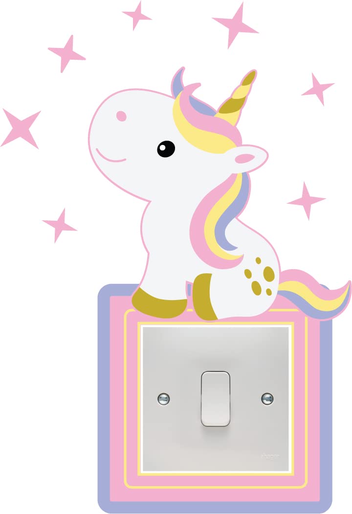 Stickers On Your Wall Light Cute Unicorn & Stars Switch Art Vinyl Wall Stickers Bedroom