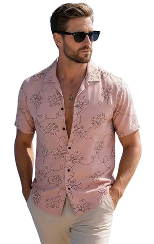 Image of Lymio Men Shirt || Men Embroidery Design Half Sleeve Cotton Shirt (Available Also Packs) (Embro-Flower)