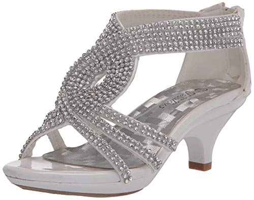 Fabulous Kids Teresa 86K Little Girls Rhinestone Pageant Heels Synthetic Sandals Silver