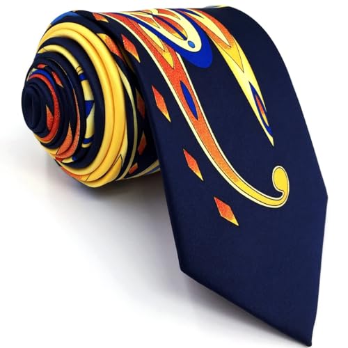 S&W SHLAX&WING Silk Ties for Men Groom Necktie Yellow Luxury Extra Long Size 63