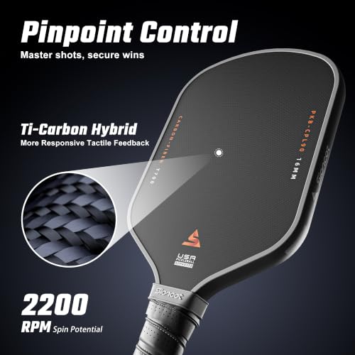 Image of Thermoformed MAX Carbon Fiber T700 Pickleball Paddles - Professional Grade
