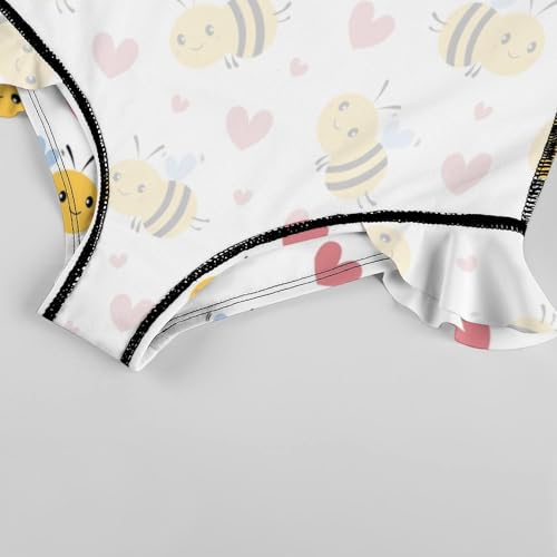 Image of Girls One Piece Swimsuit Lovely Cute Animals Ruffles Swimwear Bathing Suits 3-12 Years