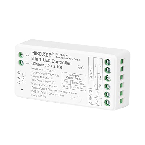 ★★ 【Controller striscia LED 2 in 1】 Utilizzo per 2 strisce LED in modalità di uscita, (colore singolo / doppio bianco). Luminosità e temperatura colore regolabili. Adatto per l'illuminazione di interni per creare la tua fantastica illuminazione d'atmosfera a LED: cucina, sottopensile, retroilluminazione TV, sala da pranzo, camera da letto, giardino, patio, balcone, decorazioni per feste, matrimoni, ecc.