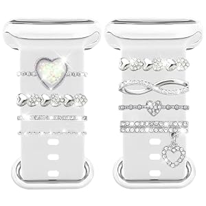 Joycabin Uhrenarmband Charms Armband mit Apple Watch Armband 20-22mm,Silber