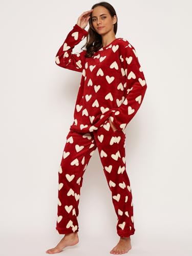 Image of CAMEY Women's Printed Full Sleeve Round Neck /V-Neck Top and Pajama Pants with Pockets