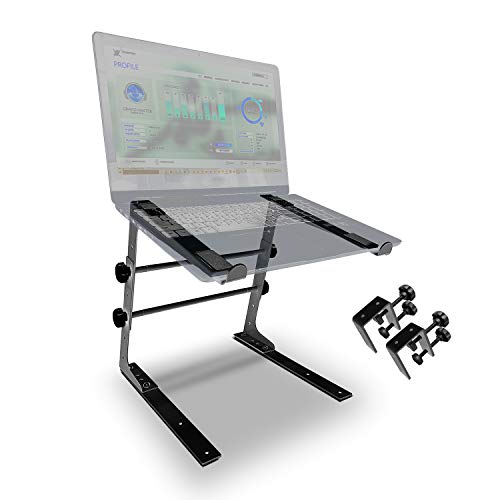Axcessables Dj Laptop Stand With Dj Table Clamps | 9.25"-14" Adjustable Dj Stand For Audio Mixer| Dj Controller Stand | Compatible With 13"-16" Macbooks, Hp Laptops (Lts-02 Black) #TOP10