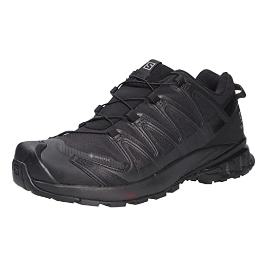 Salomon Damer XA PRO 3D V8 GTX, lätta skor för terränglöpning och vandring, vattentäta, Svart svart fantom, 40 EU
