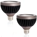 LITSUNMO 2 Pack PAR30 LED Outdoor Flood Light Bulb, 13W Aluminum Waterproof Short Neck LED Bulb E26 Base, Dimmable 3000K Warm White 25°, 75 Watt Equivalent, UL