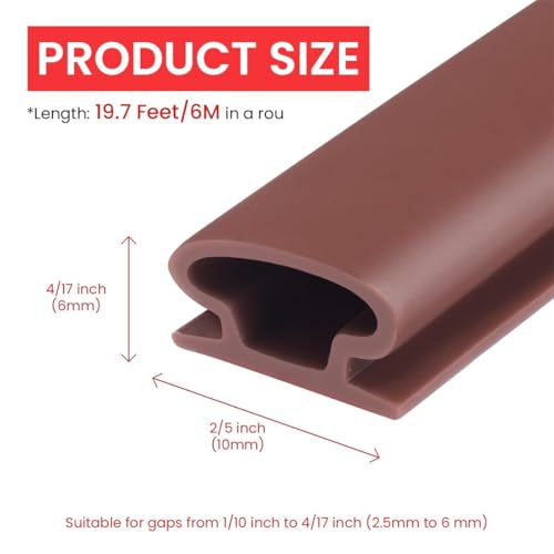 Image of Door Gap Sealing Strip, D-Shape Self-Adhesive Window Gap Filler Strip, Cushioning Hollow Out Soundproof Windproof, Dustproof Door Seal for Door & Window Gaps 19.7 Feet Length
