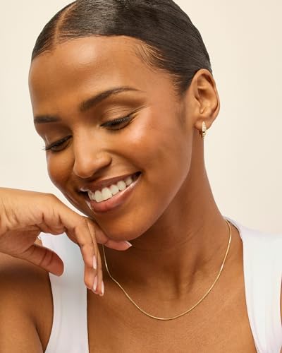 PAVOI 18K Gold Plated 925 Sterling Silver Posts Cubic Zirconia U Shaped Hoop Earrings | Hypoallergenic CZ Huggie Earrings for Women4