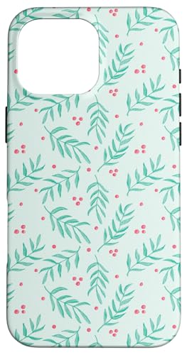 冬休み 緑と果実 ミントグリーン パステルカラー スマホケース iPhone 16 Pro Max 用